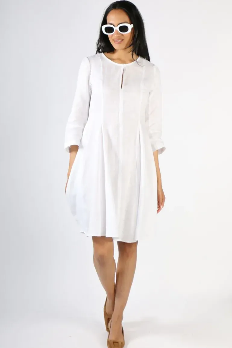 Foil My Flare Lady Dress In White