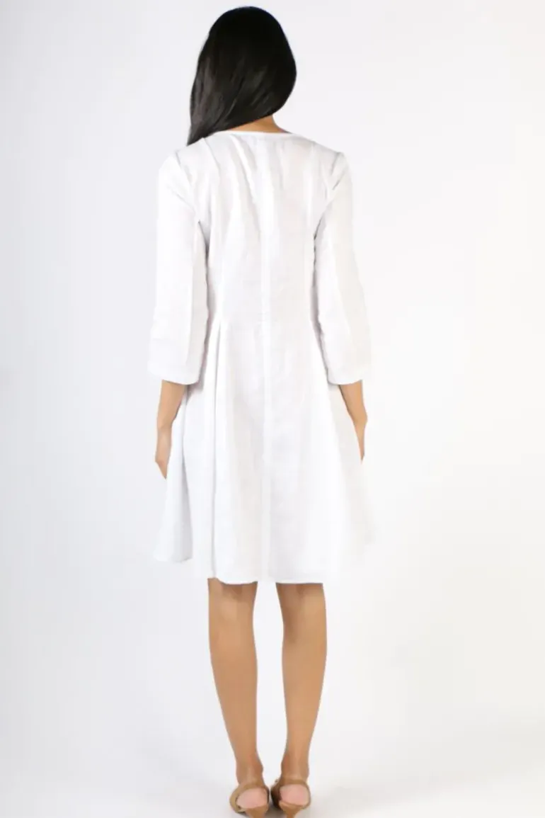 Foil My Flare Lady Dress In White