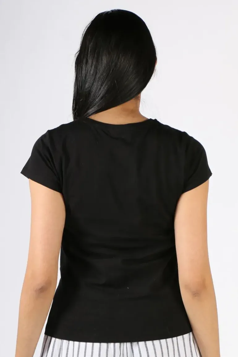 Foil Neat And Sweet Tee In Black