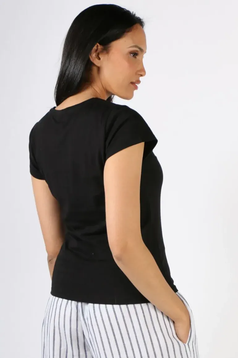 Foil Neat And Sweet Tee In Black