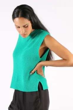 Foil Pop Quiz Vest In Green