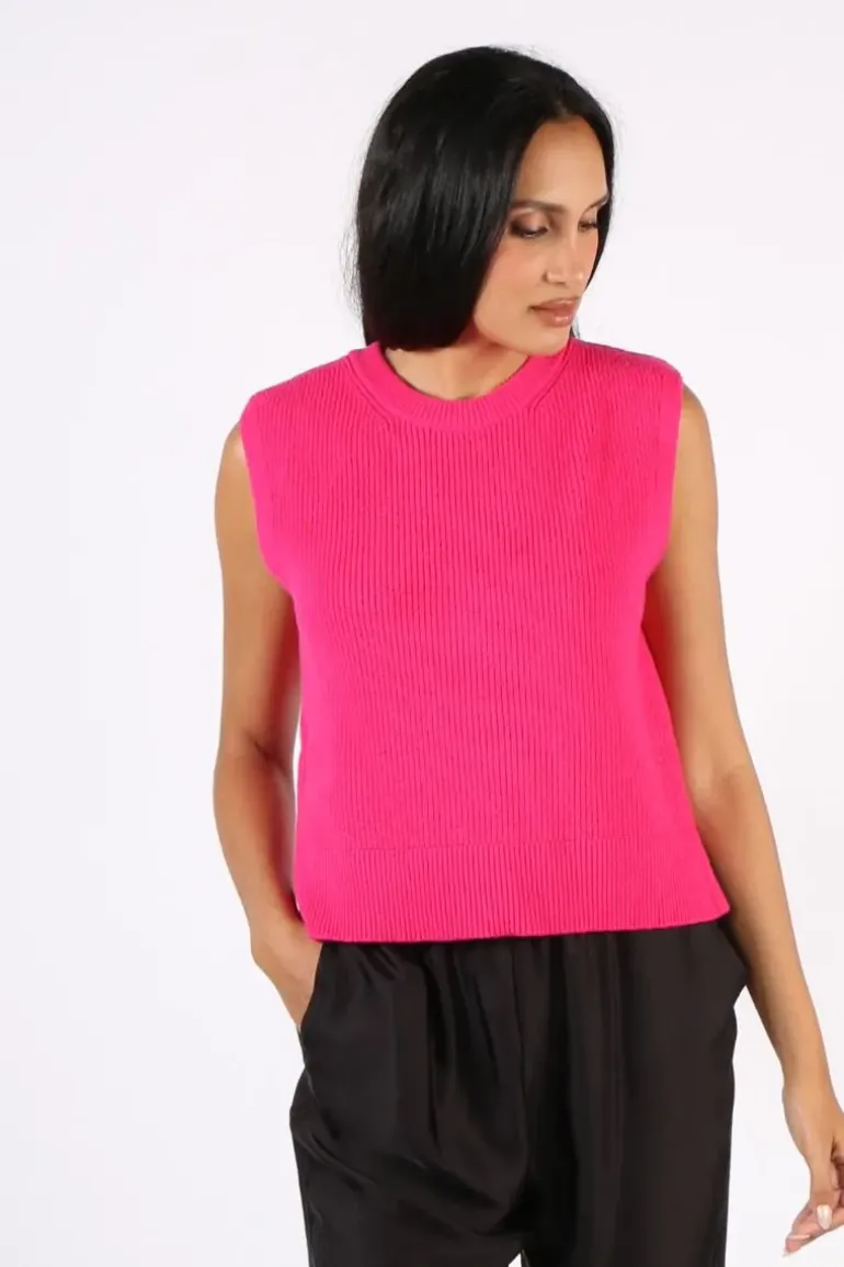 Foil Pop Quiz Vest In Pink