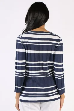 Foil Rib A Little Jumper In Coastal Stripe