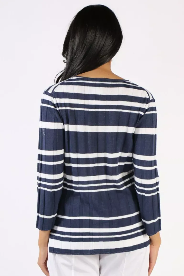 Foil Rib A Little Jumper In Coastal Stripe