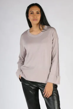 Foil Sleeve It With Me Jumper In Oyster