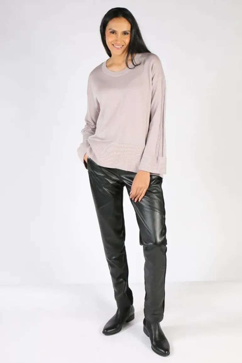 Foil Sleeve It With Me Jumper In Oyster