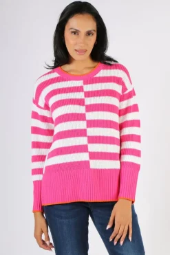Foil Slide Show Sweater In Cadillac And Rice