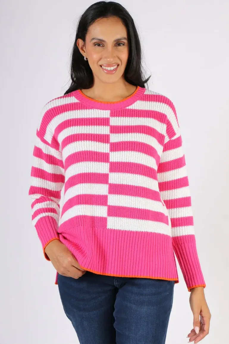 Foil Slide Show Sweater In Cadillac And Rice