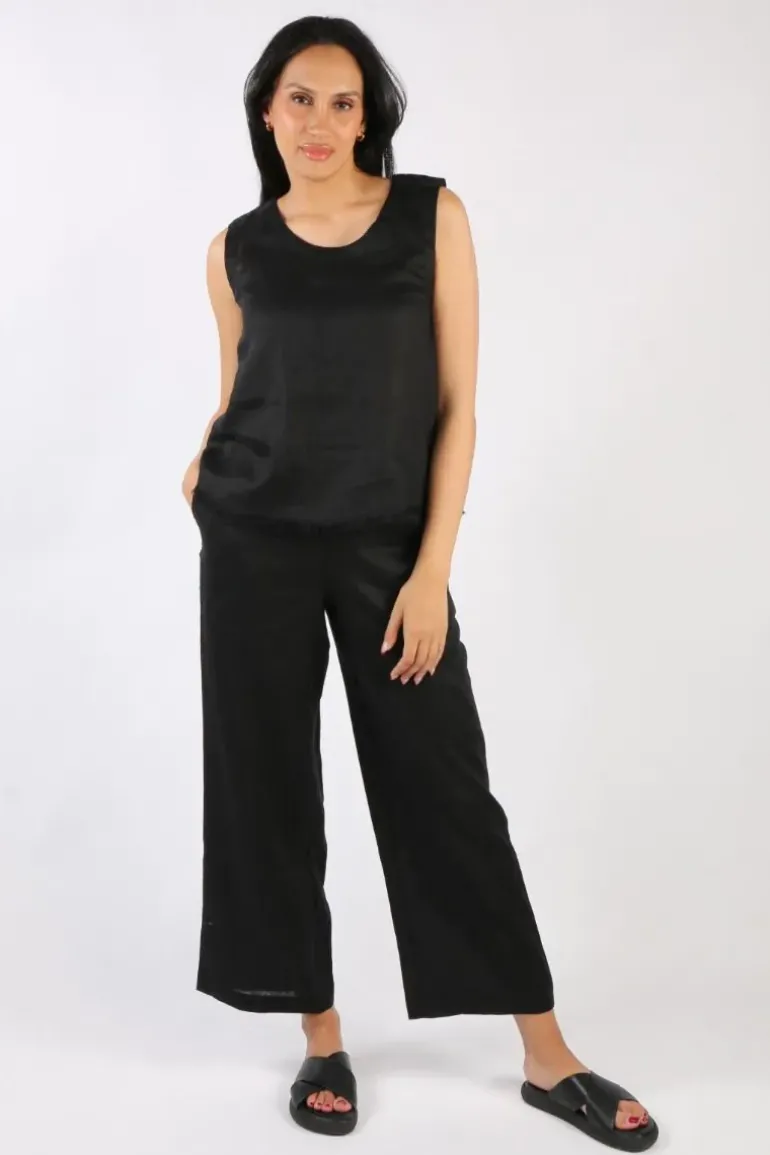 Foil Wide Leg Variety Pant In Black