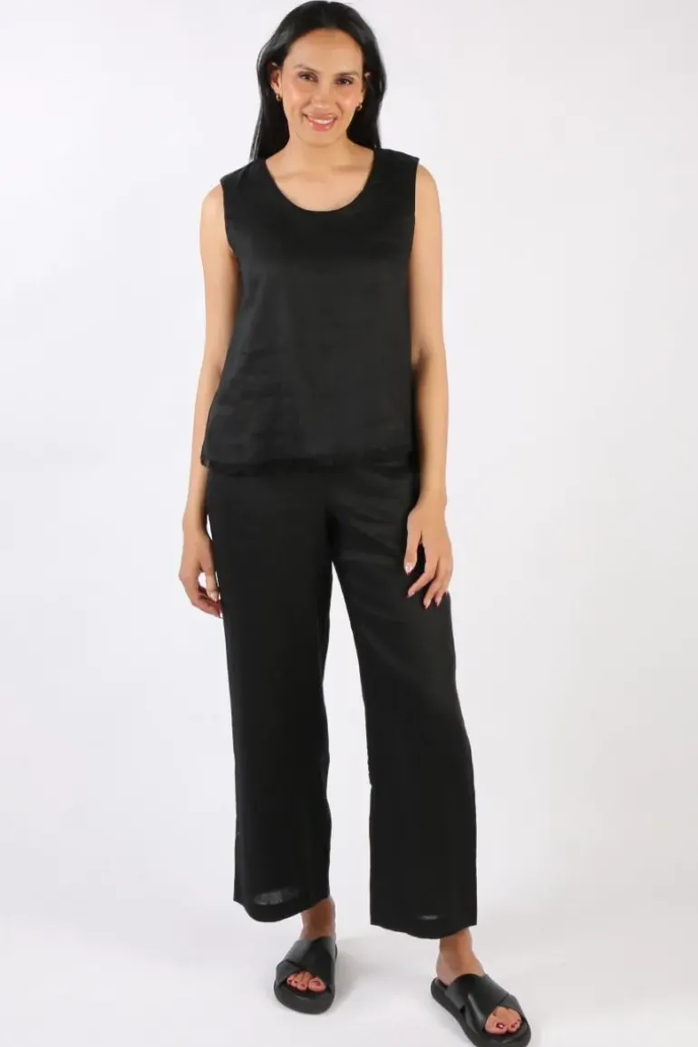 Foil Wide Leg Variety Pant In Black