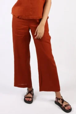 Foil Wide Leg Variety Pant In Tan