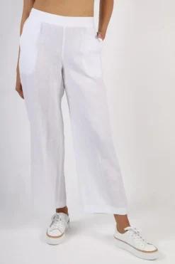 Foil Wide Leg Variety Pant In White