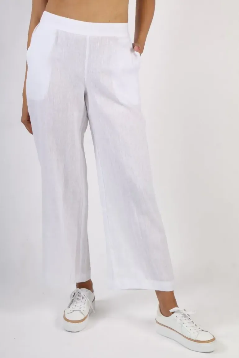Foil Wide Leg Variety Pant In White
