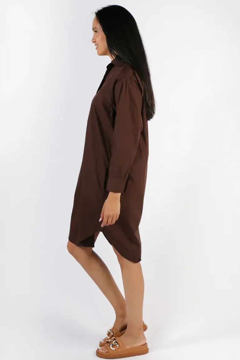 Frockk Nina Shirtdress In Chocolate