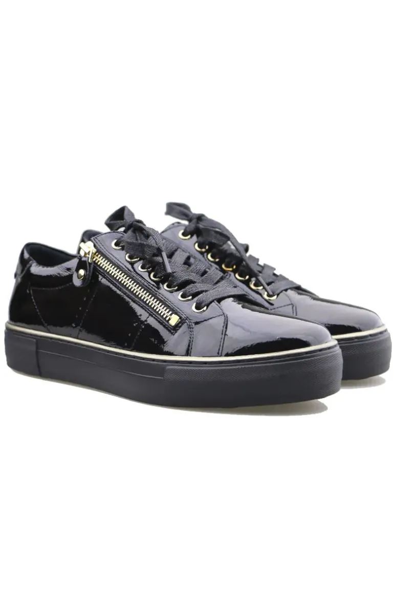 Froggy Sneaker In Black Patent By Django & Juliette