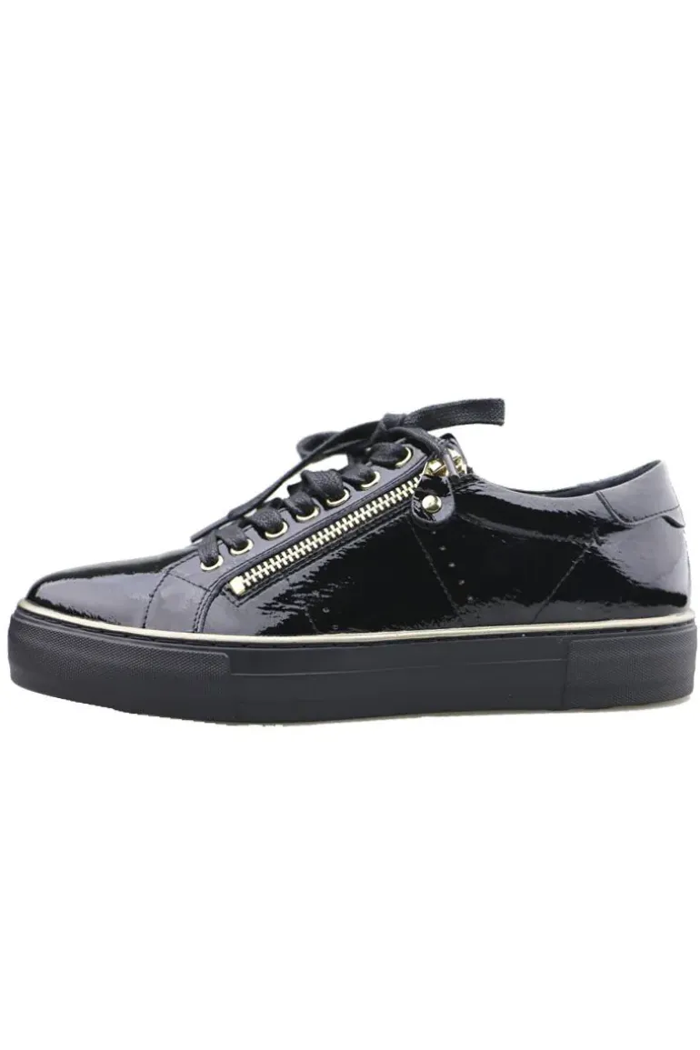 Froggy Sneaker In Black Patent By Django & Juliette