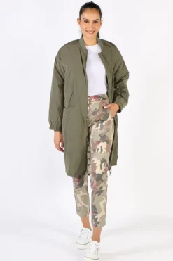 Funky Staff Funky Club Duster Coat In Olive