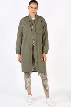 Funky Staff Funky Club Duster Coat In Olive