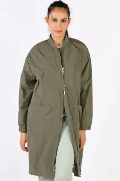 Funky Staff Funky Club Duster Coat In Olive
