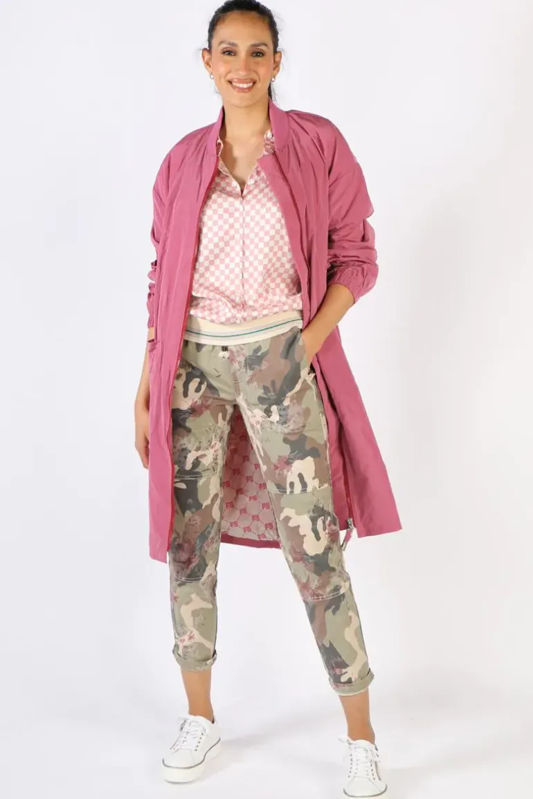Funky Staff Funky Club Duster Coat In Berry