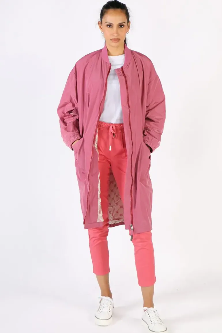Funky Staff Funky Club Duster Coat In Berry