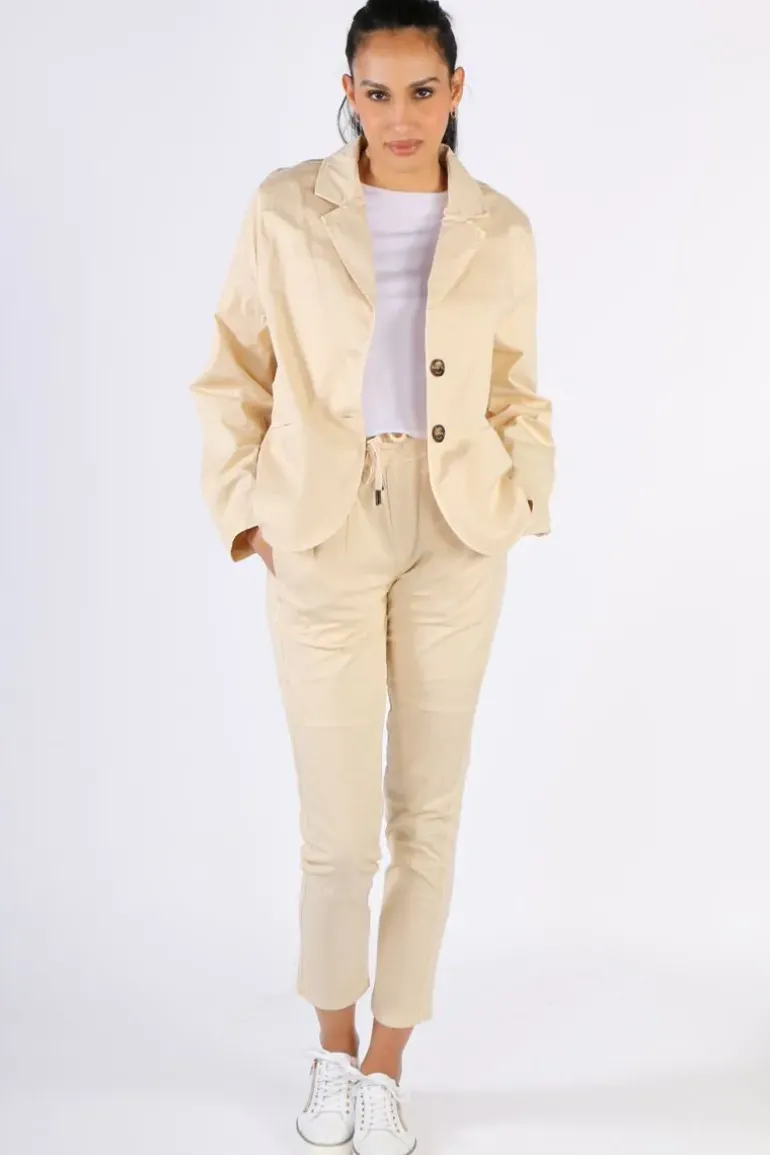 Funky Staff Hilda Crop Jacket In Sand