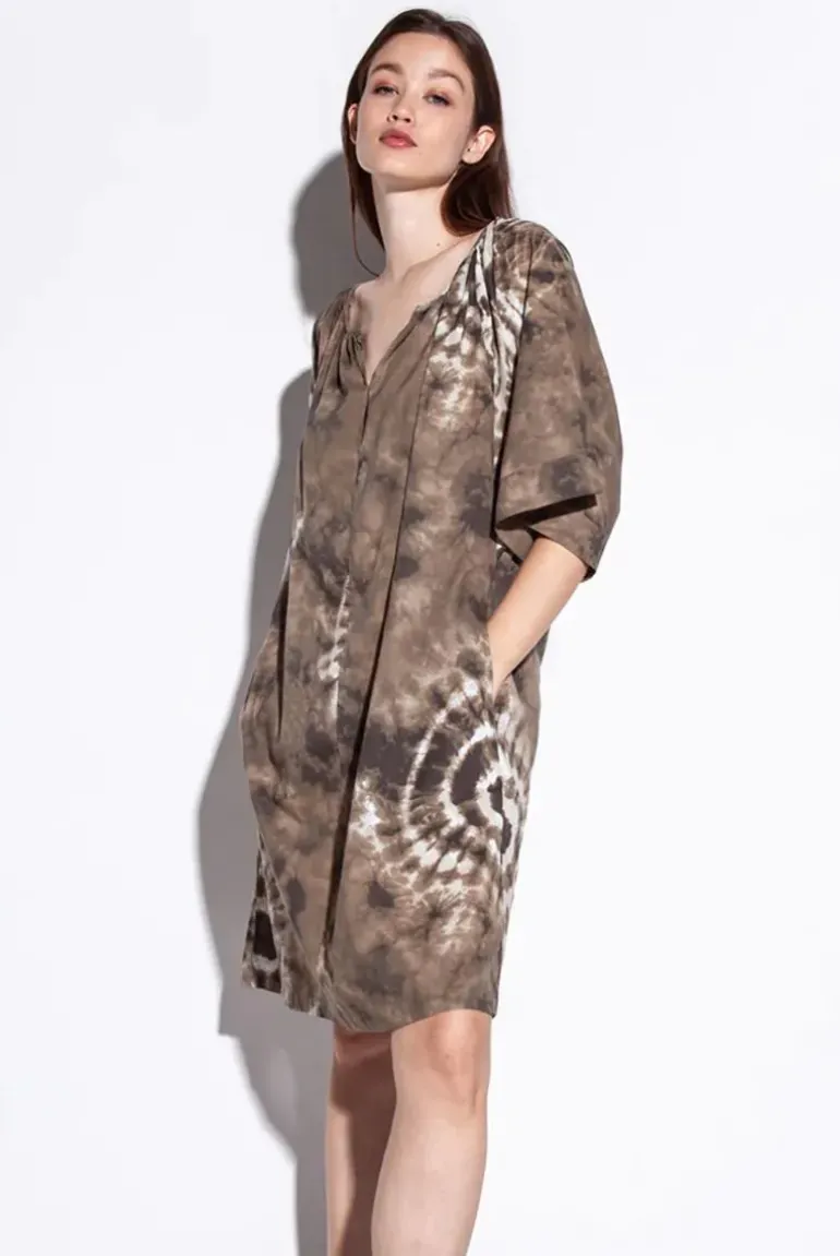 Funky Staff Juila Shibori Dress In Mud