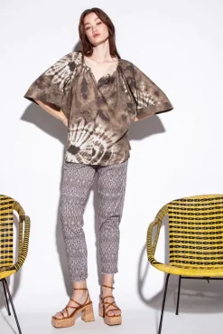 Funky Staff Julia Shibori Top In Mud
