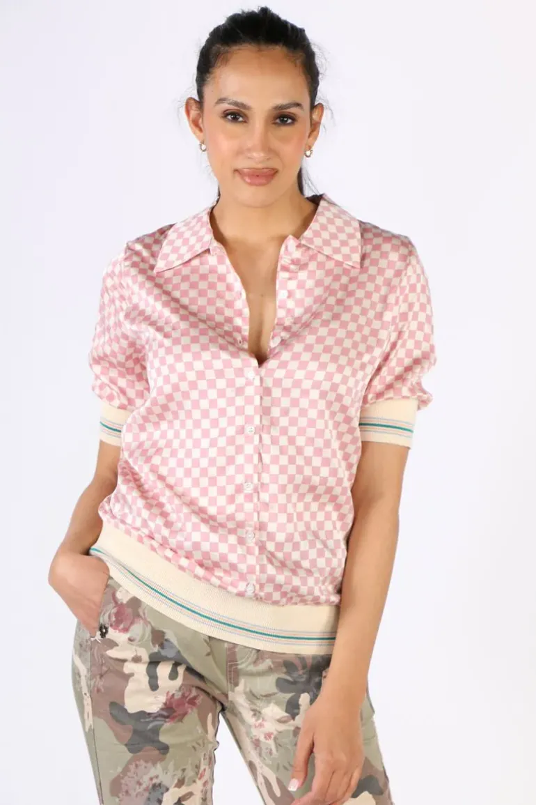 Funky Staff Lenne Mosaic Blouse In Check