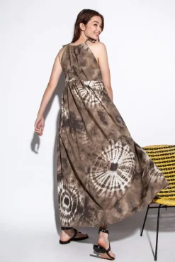 Funky Staff Roxanne Shibori Dress In Mud