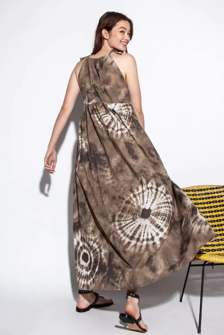 Funky Staff Roxanne Shibori Dress In Mud