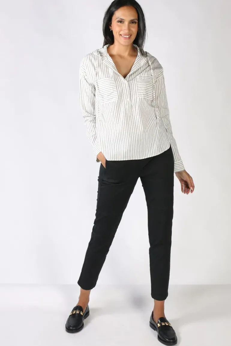Funky Staff Sara Hooded Shirt In White
