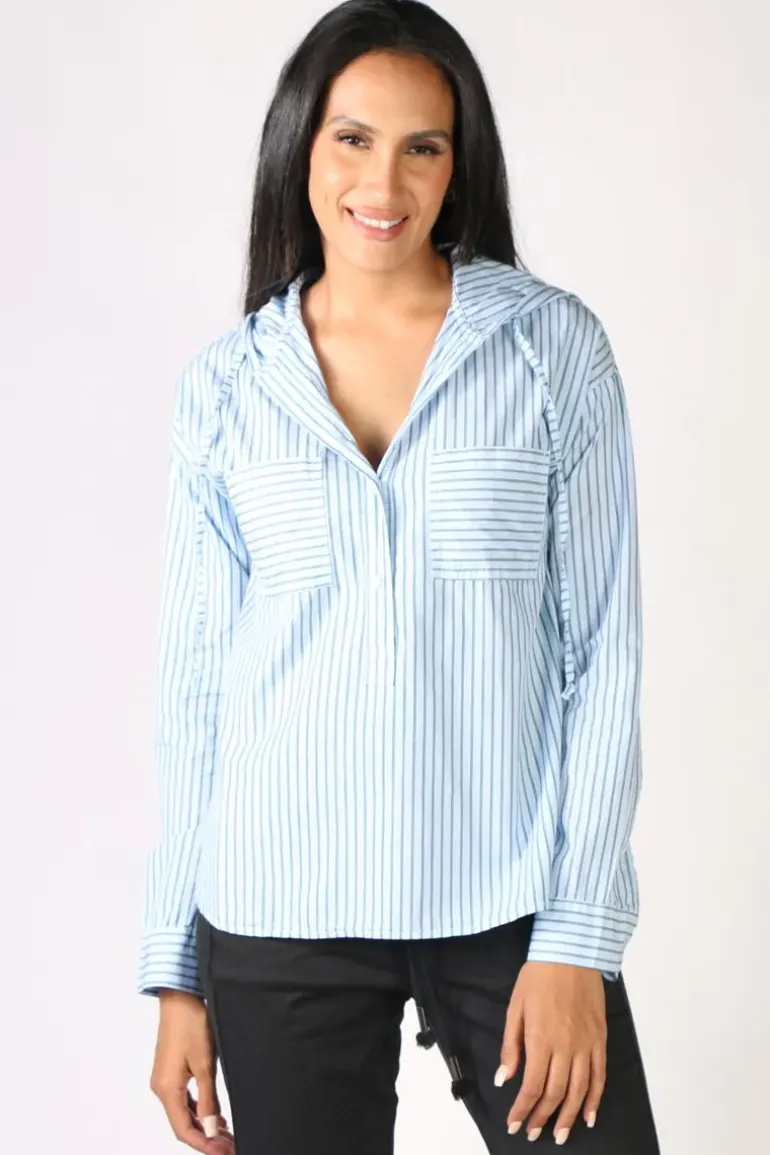 Funky Staff Sara Hooded Shirt In Sky