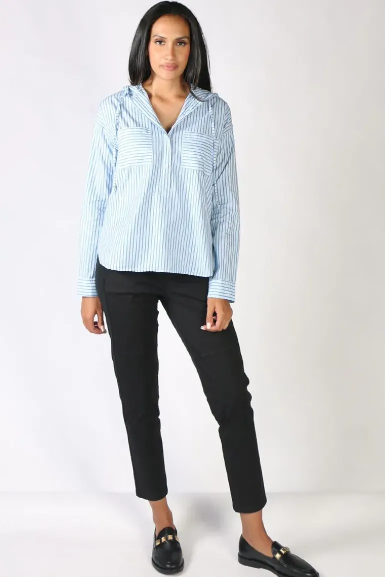 Funky Staff Sara Hooded Shirt In Sky