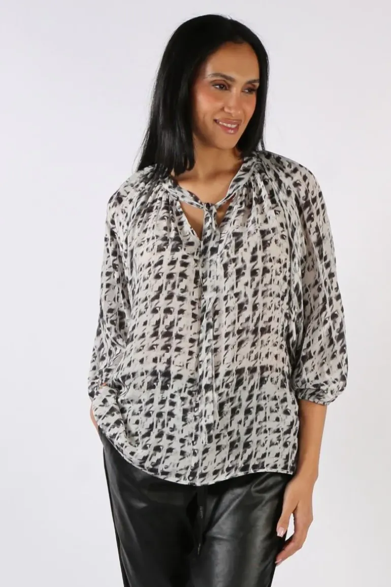 Funky Staff Tie And Dye Print Layla Shadows Blouse In Print