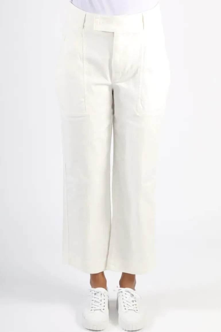 Funky Staff Wide Leg Drill Zita Pant In Cream