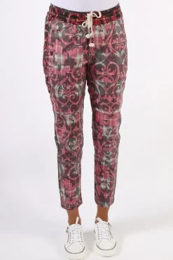 Funky Staff You2 Floral Pant In Wine