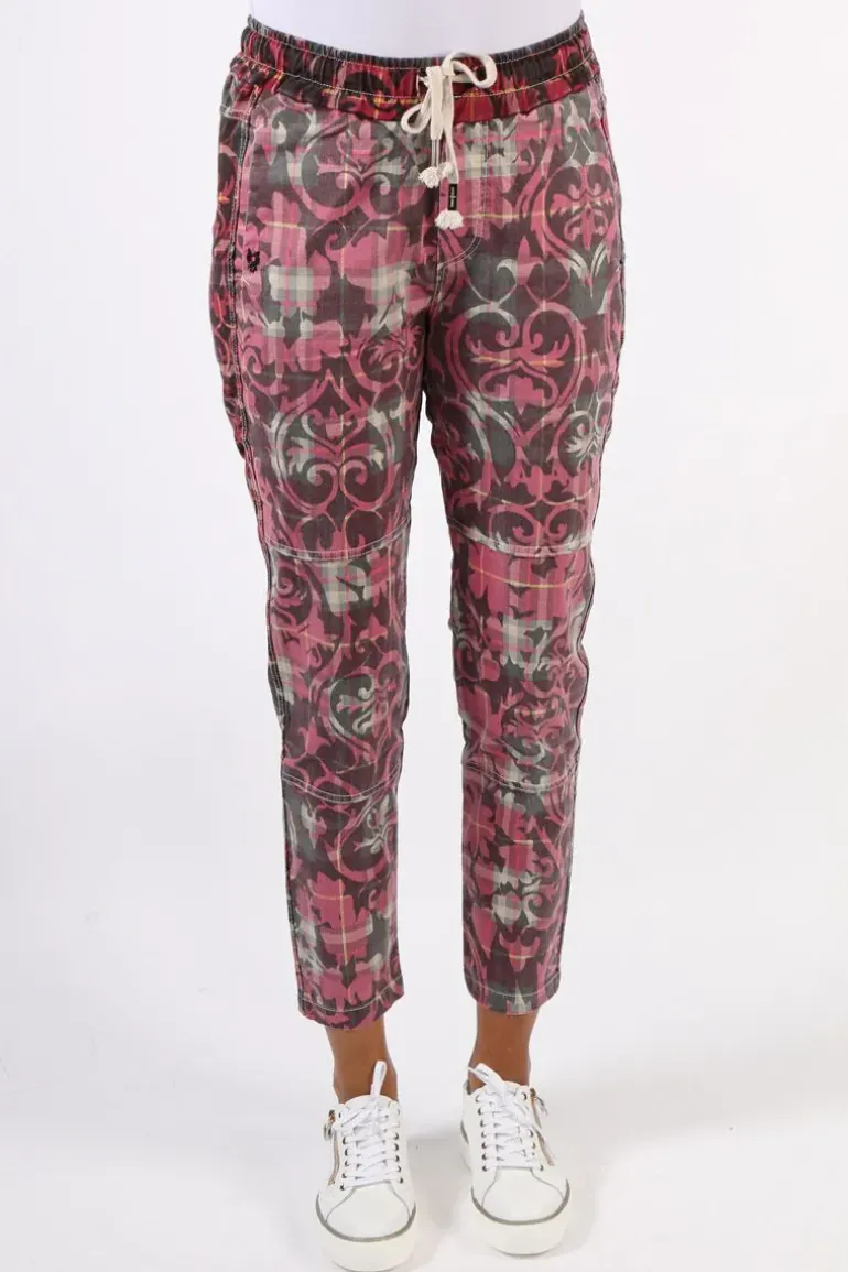 Funky Staff You2 Floral Pant In Wine