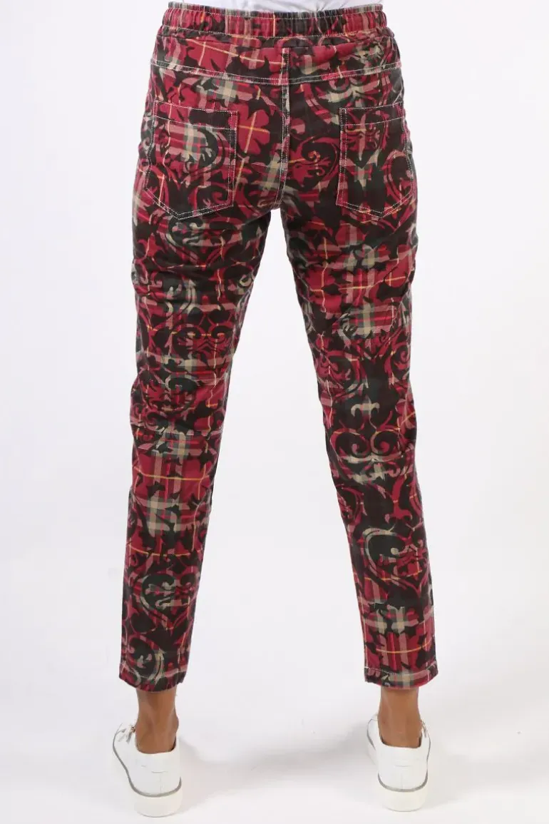Funky Staff You2 Floral Pant In Wine