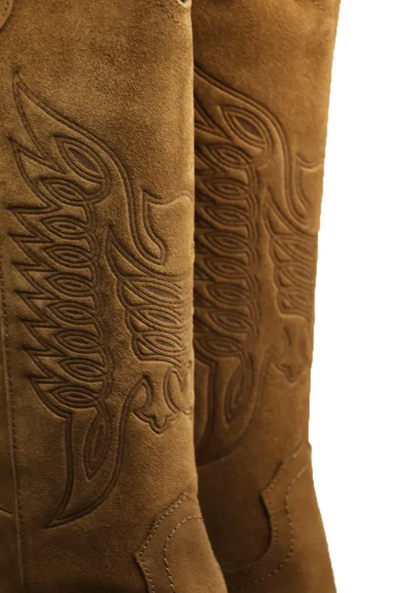 Given Cowboy Boots By Vienty In Tan
