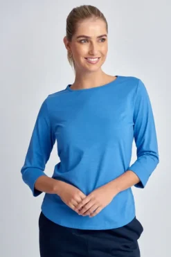 Goondiwindi Cotton 3/4 Sleeve Tee In Regatta