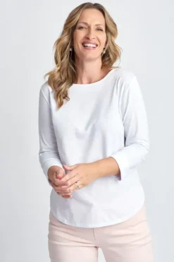 Goondiwindi Cotton 3/4 Sleeve Tee In White