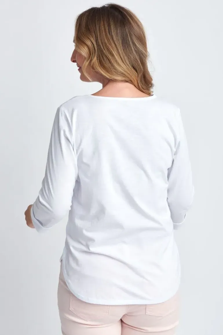 Goondiwindi Cotton 3/4 Sleeve Tee In White
