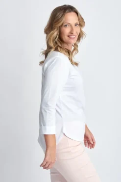 Goondiwindi Cotton 3/4 Sleeve Tee In White