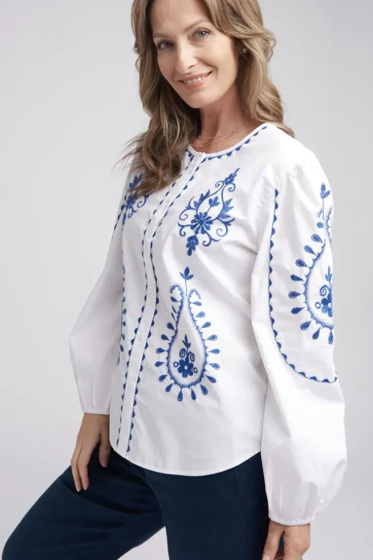 Goondiwindi Cotton Embroidered Shirt In White