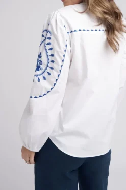 Goondiwindi Cotton Embroidered Shirt In White