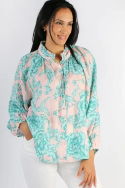 Goondiwindi Cotton Frill Collar Shirt In Floral Print