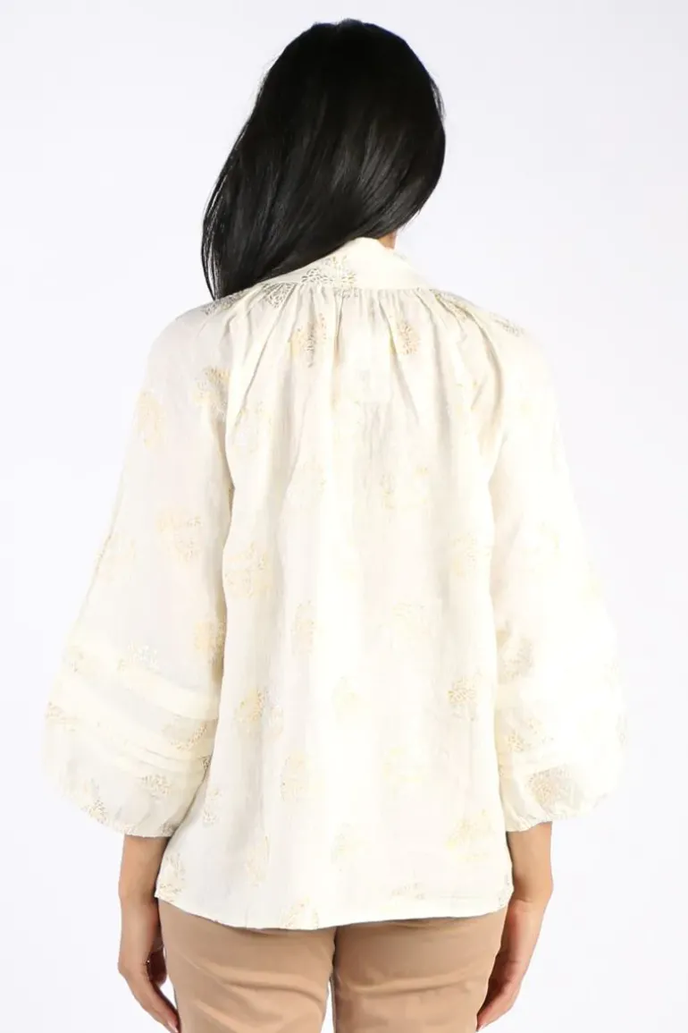 Goondiwindi Cotton Pleat Sleeve Top In Print