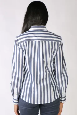 Goondiwindi Cotton Striped Shirt In Navy