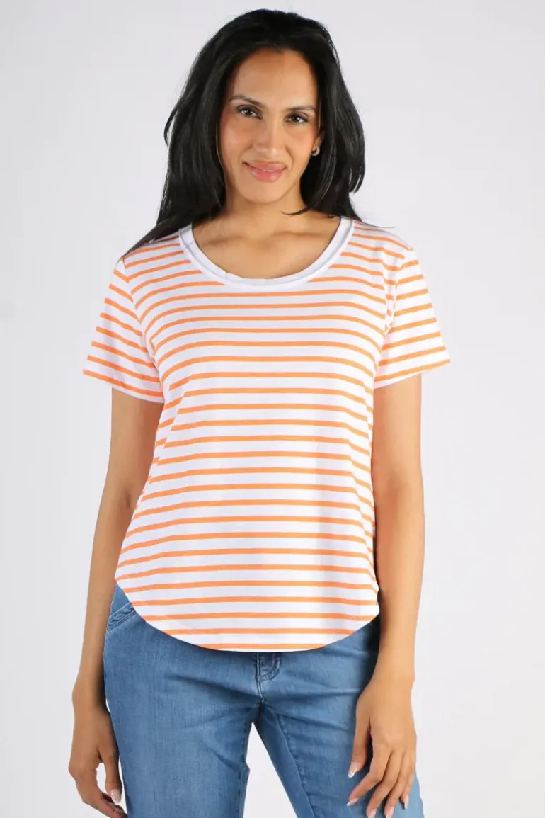 Goondiwindi Cotton Stripe Tee In Orange